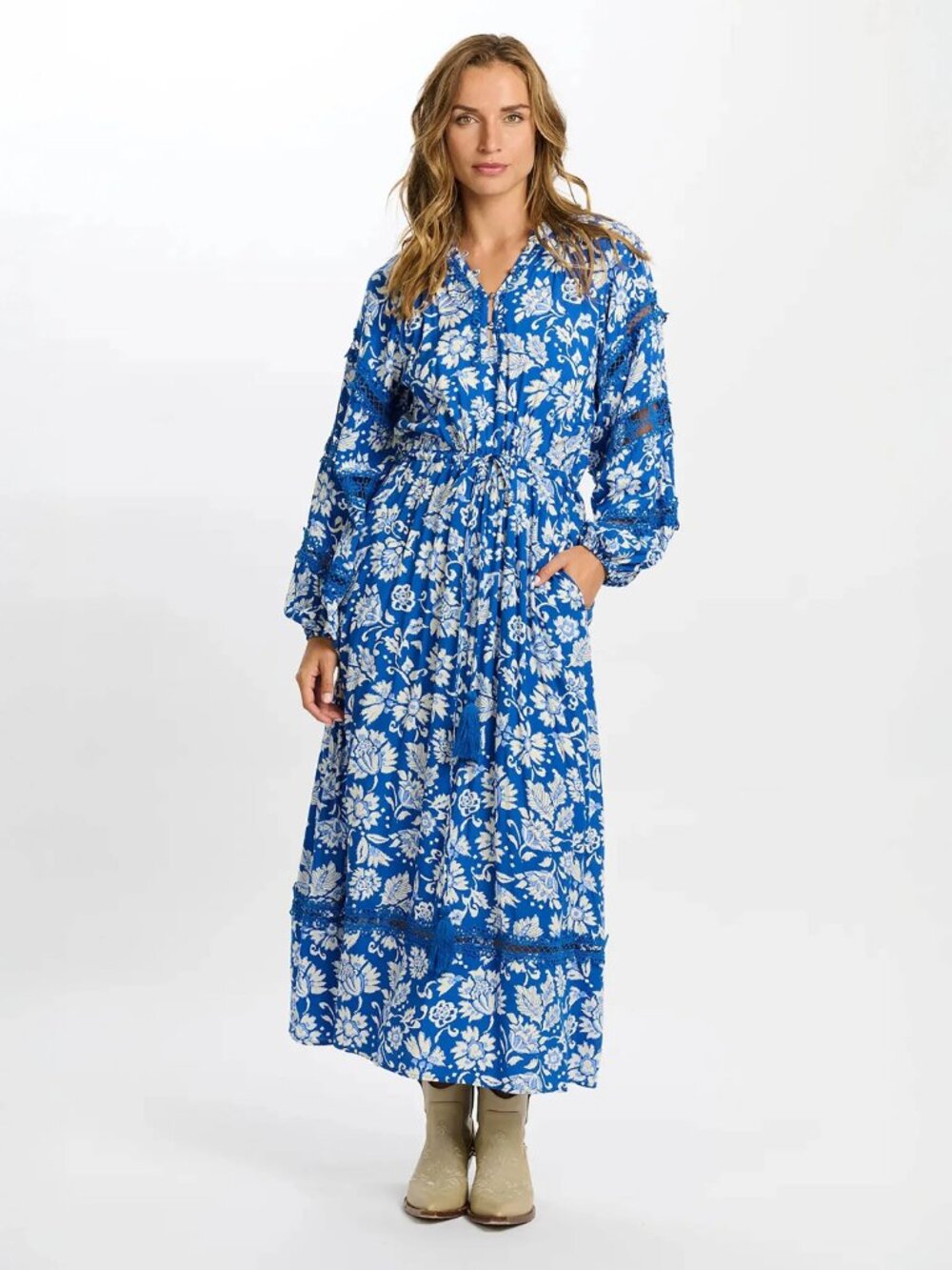 NWT MISS JUNE Paris Long Morgane Collared Belted Dress One Size - Picture 1 of 8